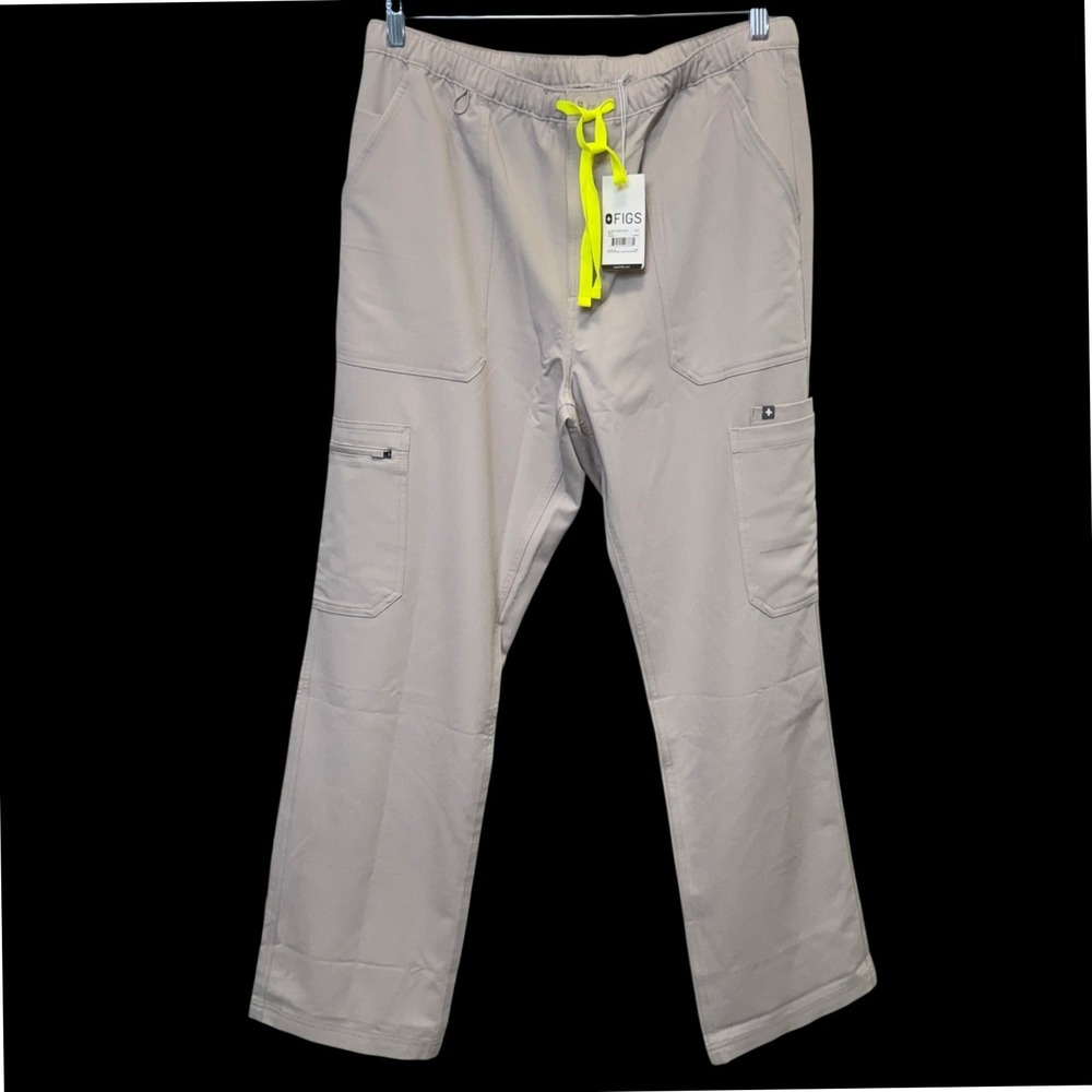 FIGS Mens Cairo Cargo Scrub Pants XLT Khaki Straight Medical Nursing Healthcare